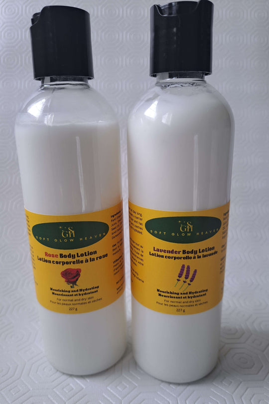 Natural Body Lotion Radiant Glow lavender variant skincare bottle